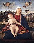 Famous Child Paintings - Madonna and Blessing Child